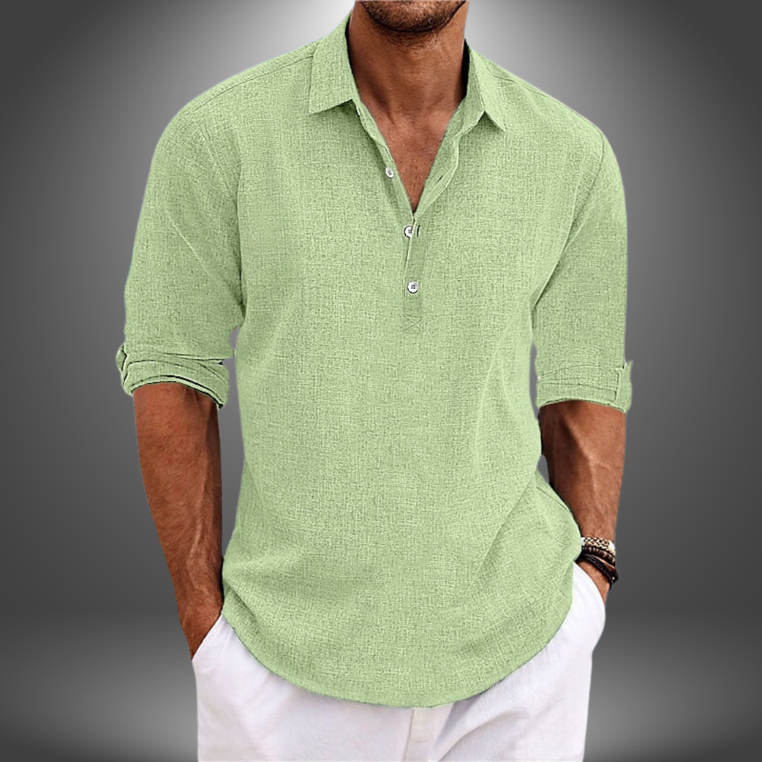 Lorenzo | Elegante Camicia in Cotone e Lino per Ogni Occasione