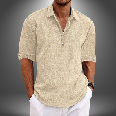 Lorenzo | Elegante Camicia in Cotone e Lino per Ogni Occasione