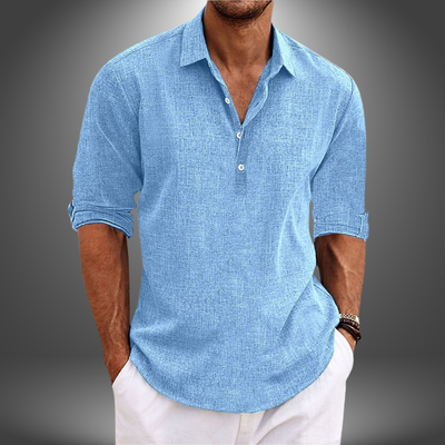 Lorenzo | Elegante Camicia in Cotone e Lino per Ogni Occasione