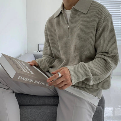 Luca | Elegante Maglione Polo da Uomo in Cotone Confortevole