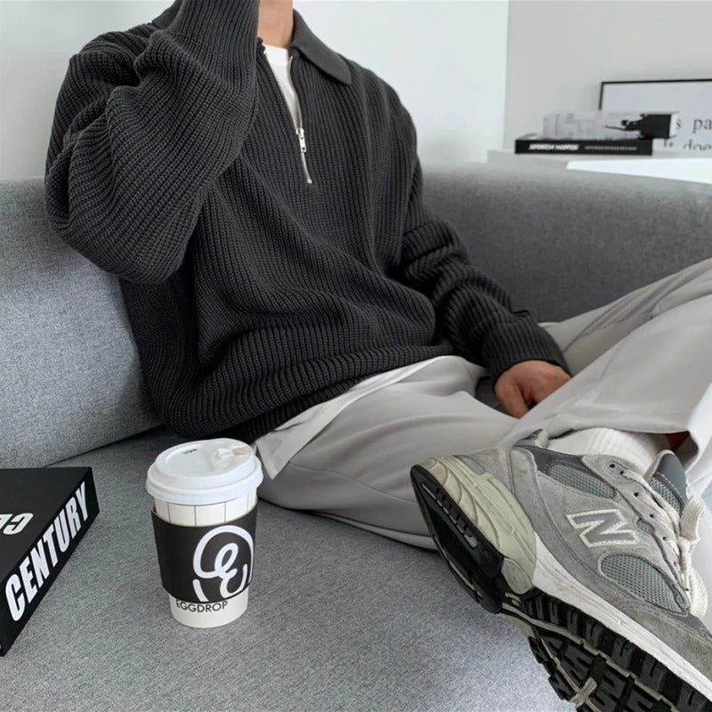 Luca | Elegante Maglione Polo da Uomo in Cotone Confortevole