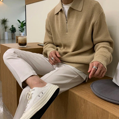 Luca | Elegante Maglione Polo da Uomo in Cotone Confortevole