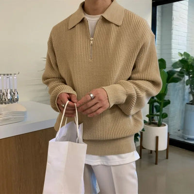 Luca | Elegante Maglione Polo da Uomo in Cotone Confortevole