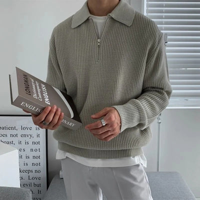 Luca | Elegante Maglione Polo da Uomo in Cotone Confortevole